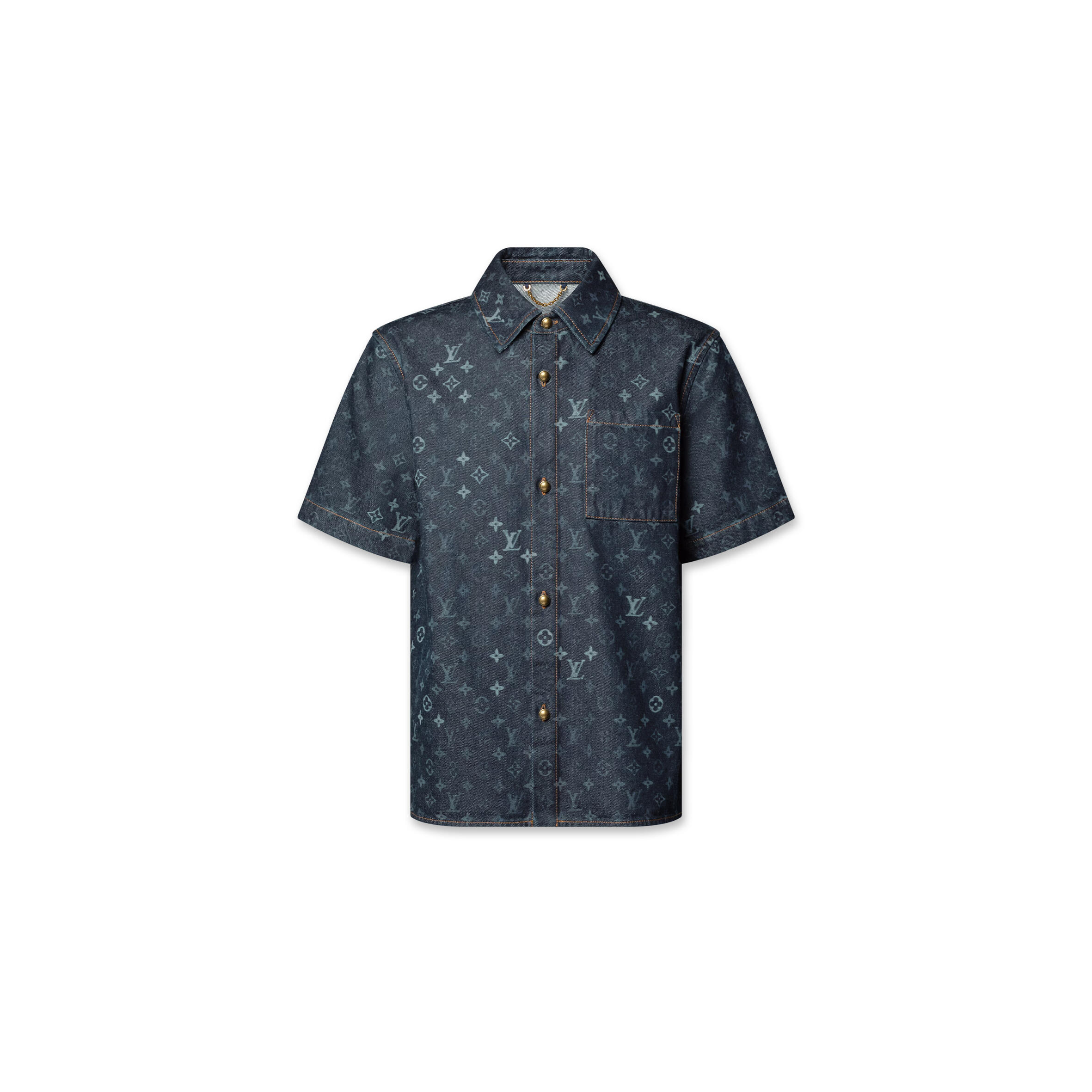 LOUIS VUITTON MONOGRAM DENIM SHORT-SLEEVED SHIRT 1AK7C6